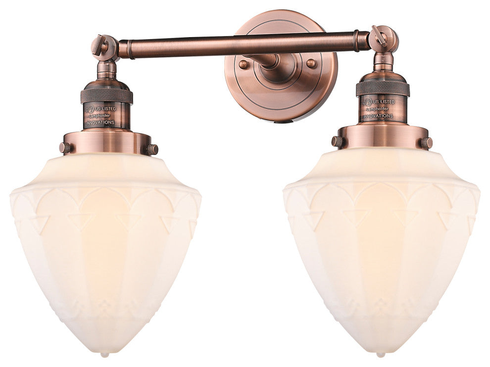 Innovations 208-AC-G661-7 2 Light Bath Vanity Light, Antique Copper