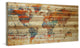 "Warm World" Painting Print on Natural Pine Wood, 45"x22.5"