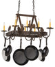 27"L Barn Animals 8 Light Pot Rack
