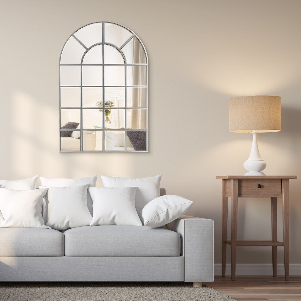 Beveled Arch Window Wall Mirror, 0.25" Beveled Edge, 44"x30" Bathroom Mirror
