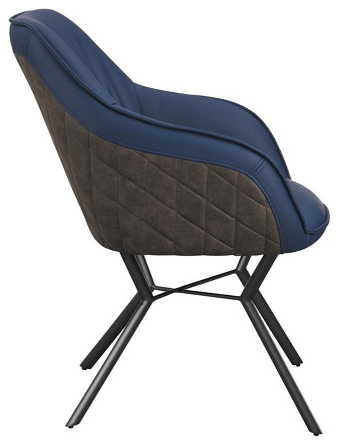 Coaster Mayer Upholstered Faux Leather Dining Chairs in Blue