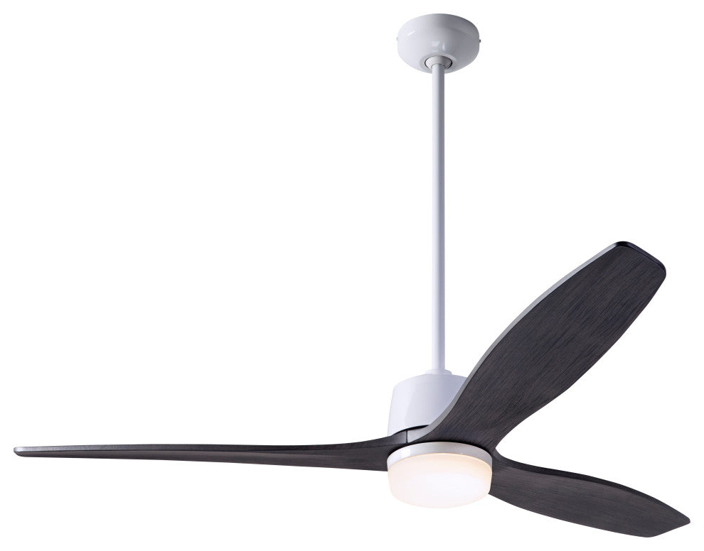 Arbor Fan, Gloss White, 54" Ebony Blades With LED, Wall/Remote Control