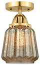 Innovations 288-1C-SG-G146-LED 1 Light 6" Semi-Flush Mount, Satin Gold