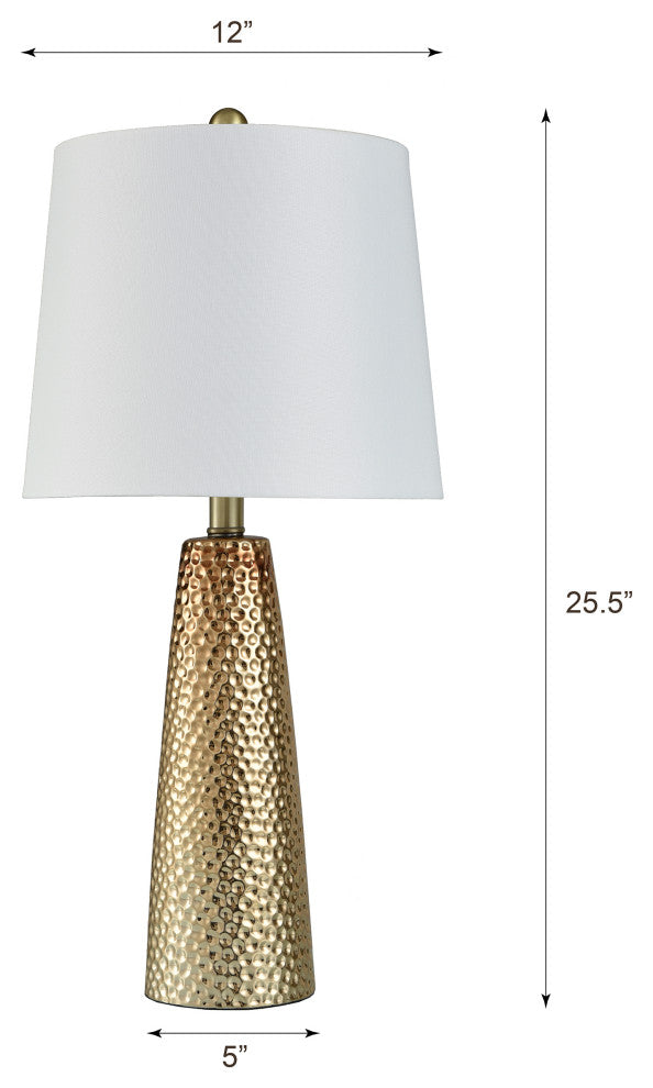 Christy Table Lamp - Golden Copper - Brussels White