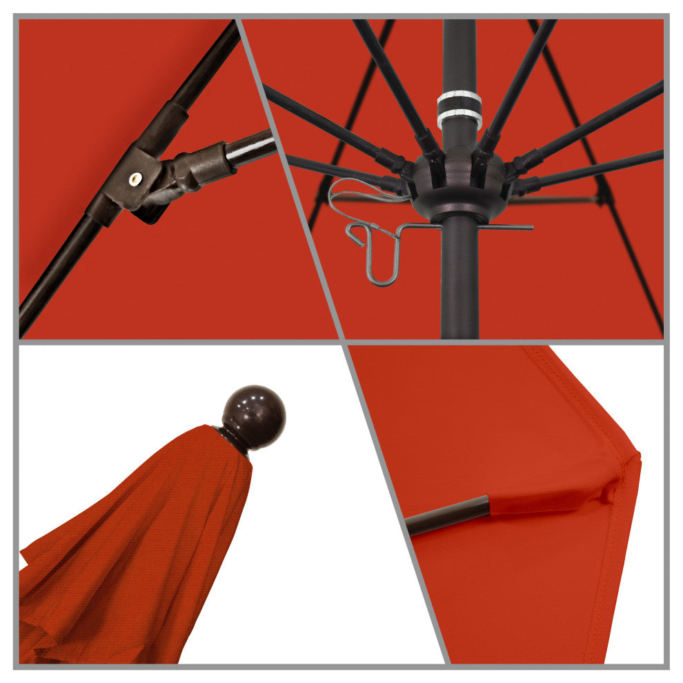 11' Fiberglass Umbrella Bronze, Olefin, Sunset, 11'