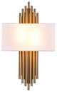 Gold Metal Wall Sconce With White Box Shade