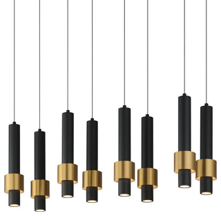 ET2 E24758 Reveal 32"W LED Linear Chandelier - Black / Gold