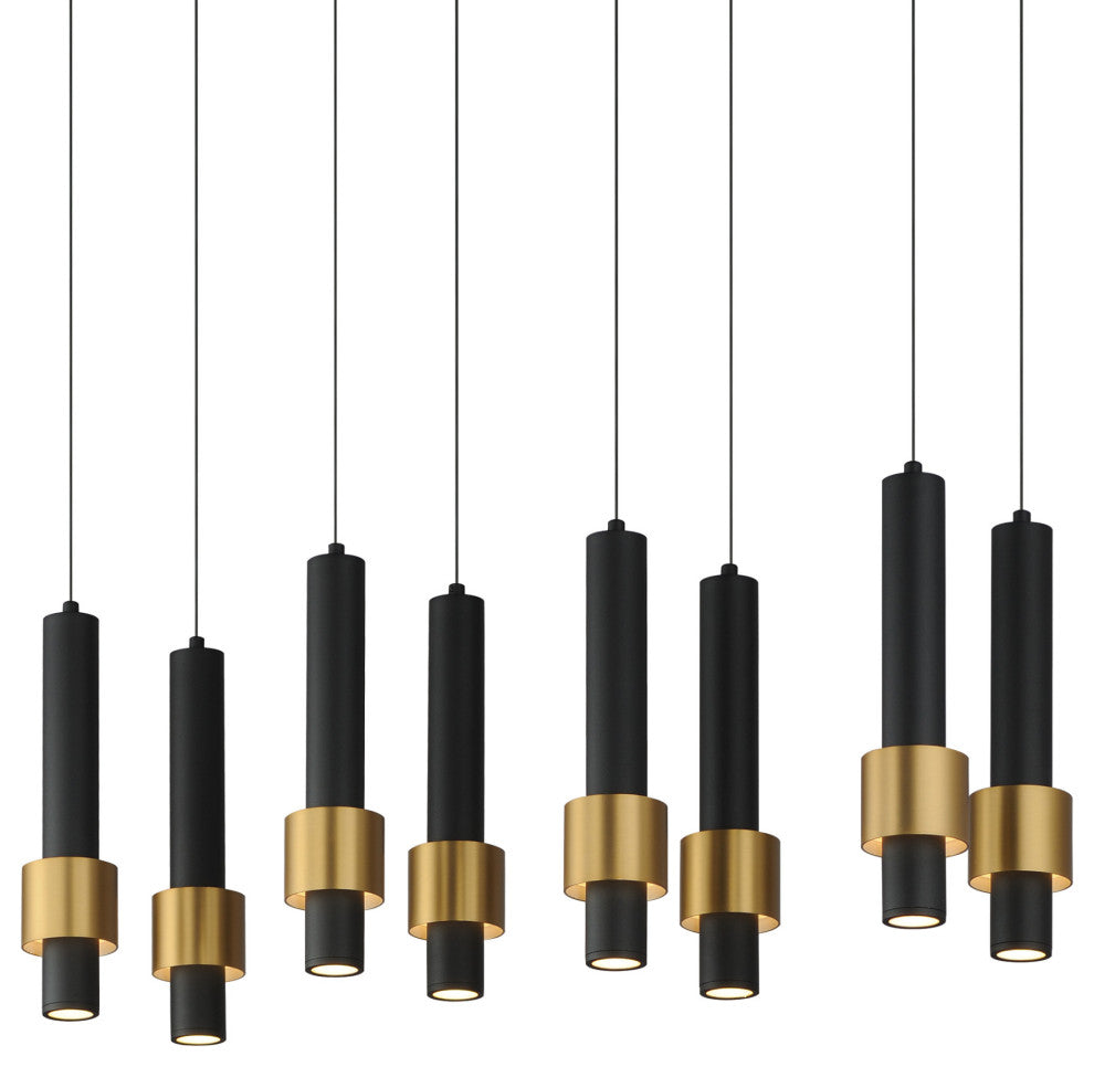 ET2 E24758 Reveal 32"W LED Linear Chandelier - Black / Gold