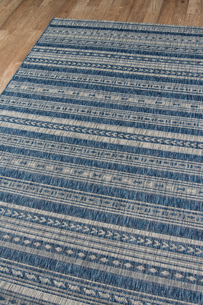 Novogratz by Momeni Villa Tuscany Blue Indoor Outdoor Rug 2' X 6' Runner