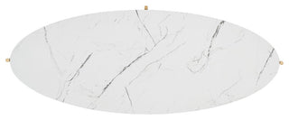 Safavieh Taliyah Oval Coffee Table, White Marble/Gold