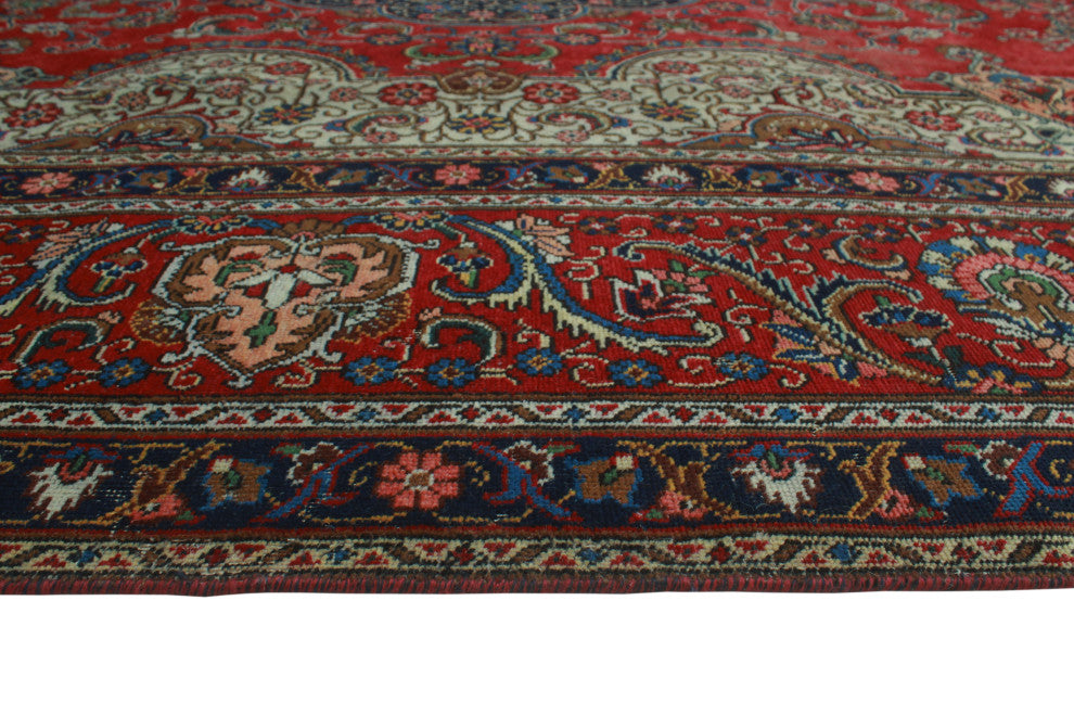 Fine Vintage Distressed Farangis Red Rug