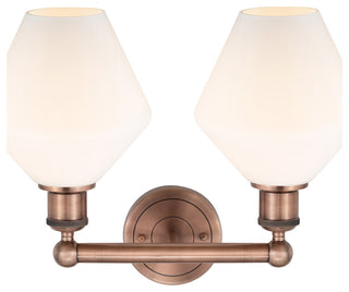 Cindyrella 2-Light 17" Vanity Light, Antique Copper, Cased Matte White Shade