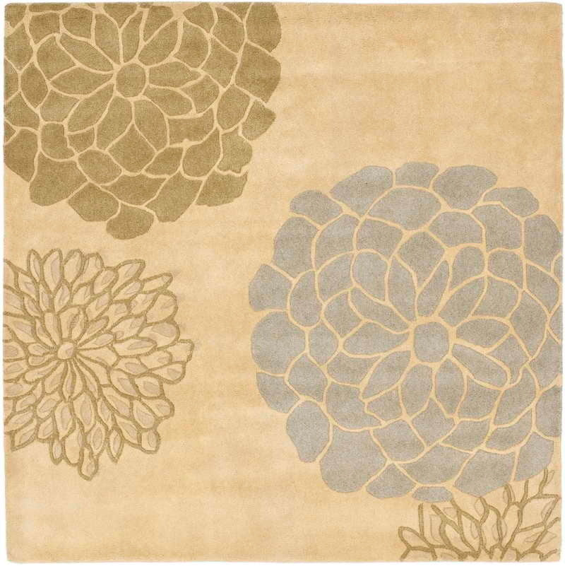 Safavieh Soho Soh211B Floral Rug, Beige/Multi, 6'0"x6'0" Square