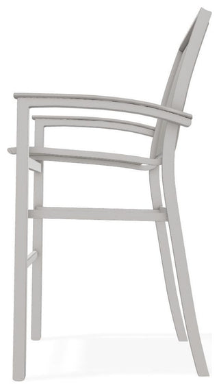 Bazza Sling Bar Height Stackable Outdoor Stool, Smoke/Warm Gray