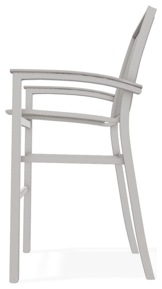Bazza Sling Bar Height Stackable Outdoor Stool, Smoke/Warm Gray