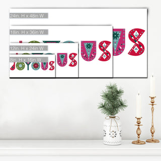 Ready2HangArt 'Joyous' Wrapped Canvas Christmas Wall Art