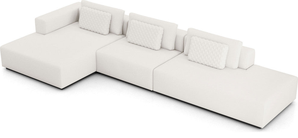 Spruce Sectional Chaise and End Unit XL, Chalk Fabric