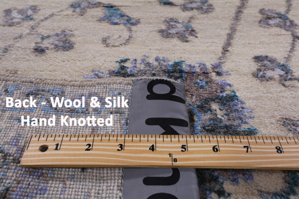 6' 2" X 9' 1" Wool and Silk Persian Handmade Rug Q6220