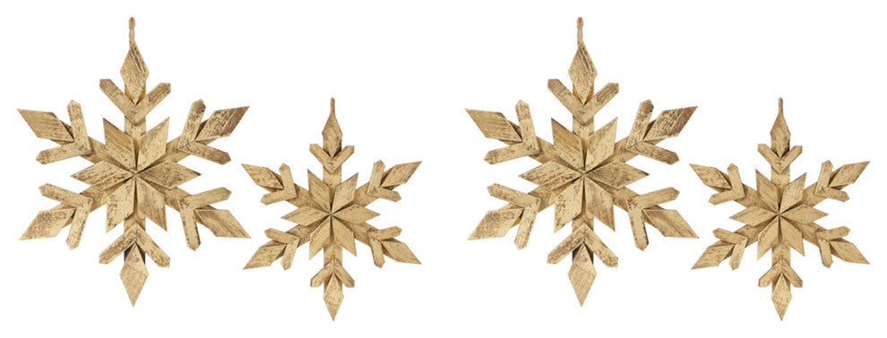 Wood Snowflake Ornament, 12-Piece Set