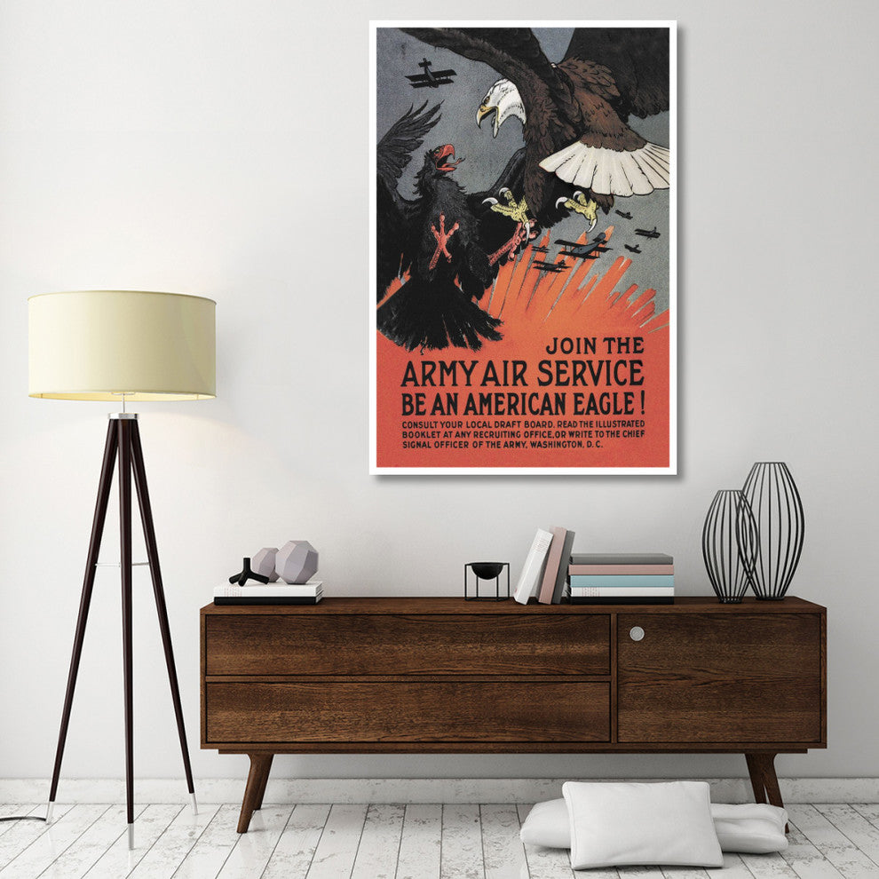 "WWI: Join the Army Air Service: Be an American Eagle!" Paper Art, 42"x62"