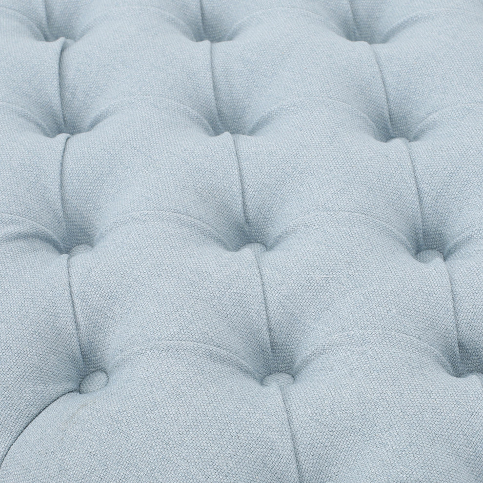 GDF Studio Seattle Tufted Storage Ottoman Bench, Light Sky