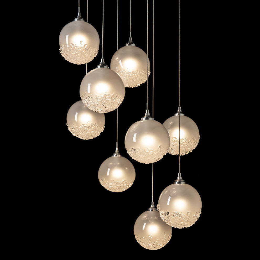 Fritz Globe 9-Light Pendant - Sterling - Frosted Glass - Standard