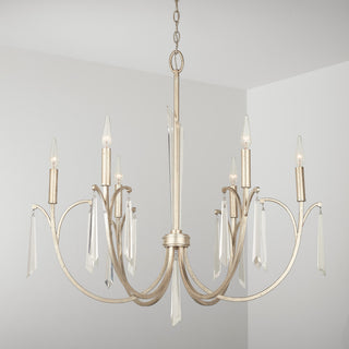 Capital Lighting 437061 Gwyneth 6 Light 34"W Crystal Chandelier - Winter Gold