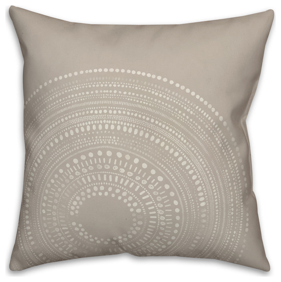 Gray Circle Dot Pattern 18x18 Indoor/Outdoor Pillow