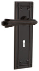 Mission Plate With Keyhole Fleur Lever, Timeless Bronze, Left-Handed