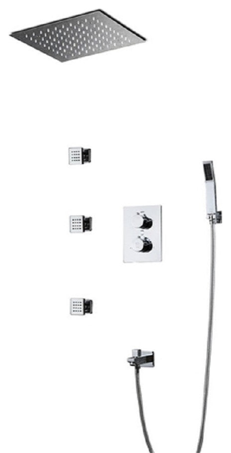 Maine Contemporary Remote LED Rainfall Thermostatic Recessed Ceiling Mount