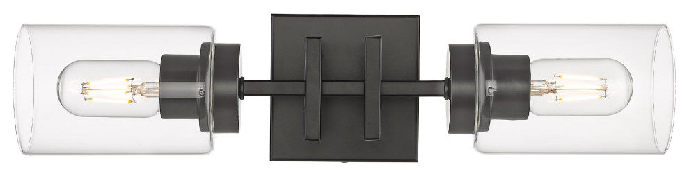 Tribeca 2-Light Wall Sconce With Matte Black Shade