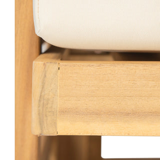 GDF Studio Outdoor Acacia Wood Club Chair with Waterproof Cushions, Teak Finish/Beige Cushion, Single