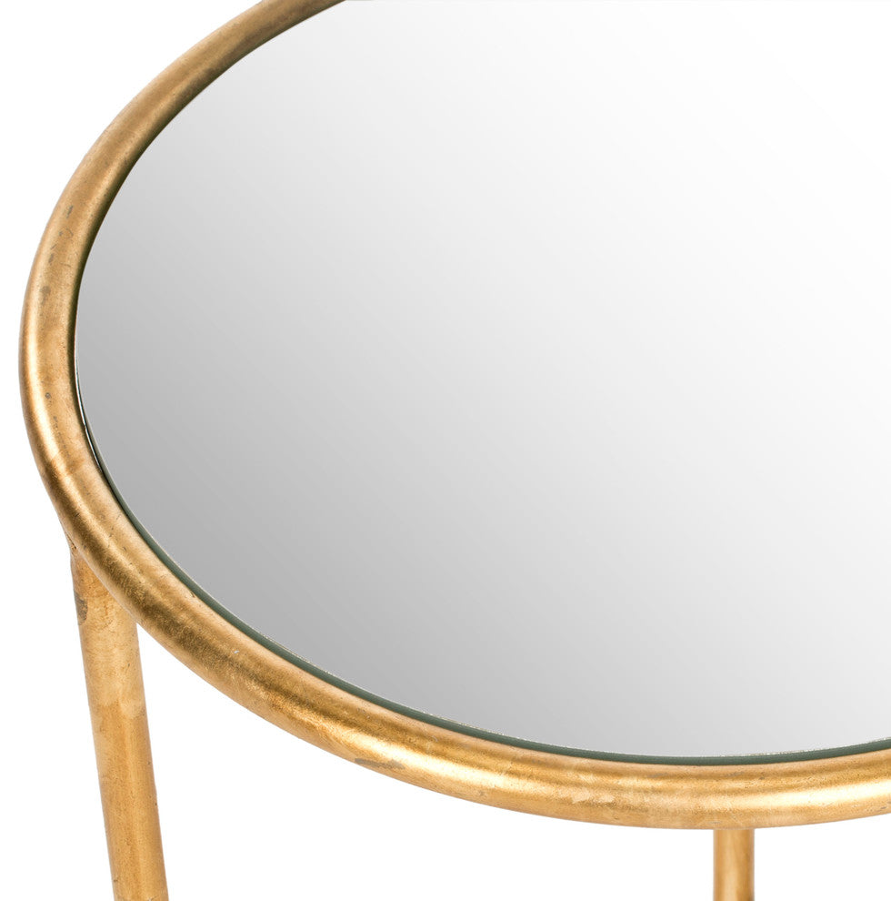 Safavieh Shay Accent Table, Gold, Mirror Top