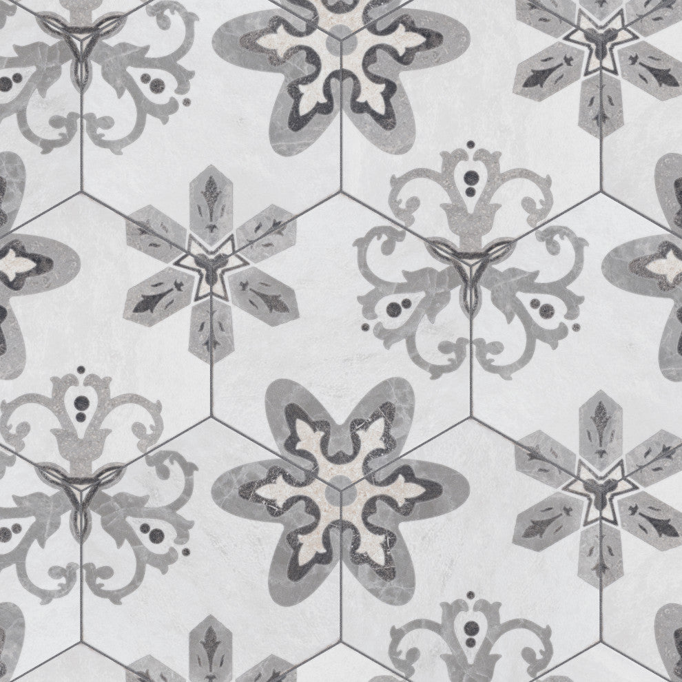 Mazzo Hex Deco Garden Porcelain Floor and Wall Tile