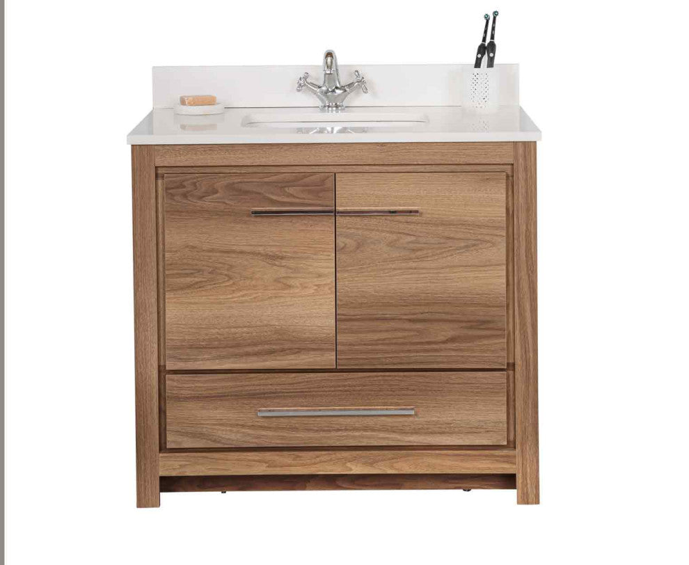 Mila Collection 36" Bathroom Vanity With Sink, Mirror, Countertop, Dark Blue