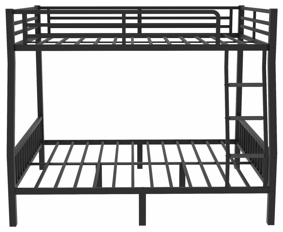 Gewnee Full XL Over Queen Metal Bunk Bed with Ladder and Slats Support