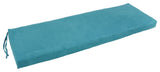 51"X19" Solid Microsuede Bench Cushion, Aqua Blue