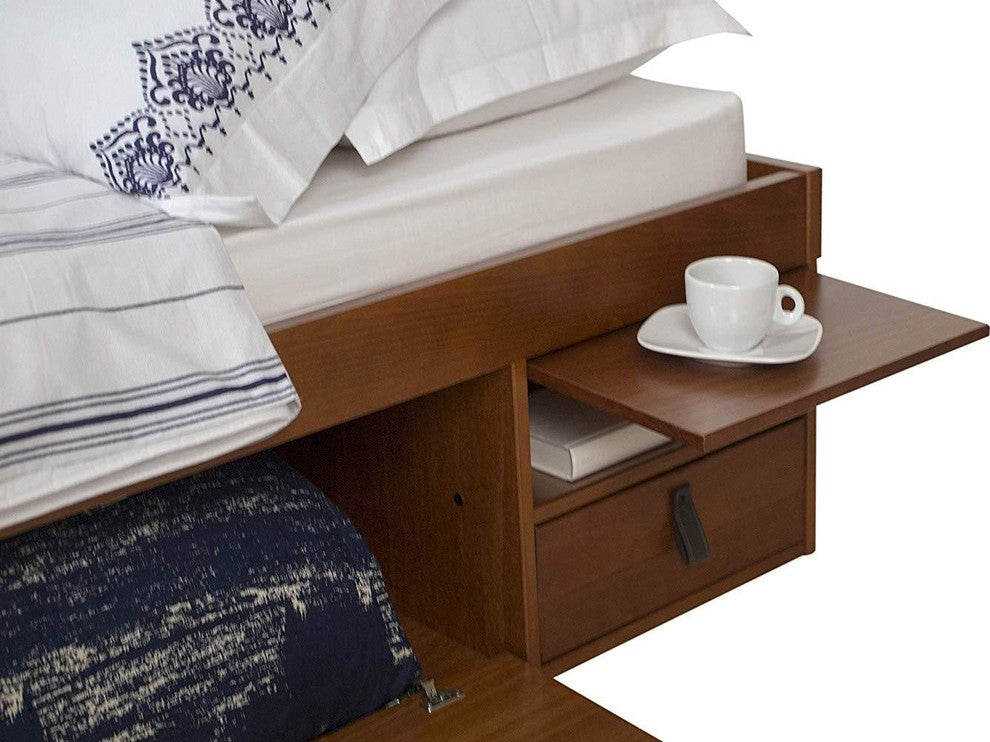 Memomad Bali Storage Platform Bed with Drawers (Twin Size, Caramel)