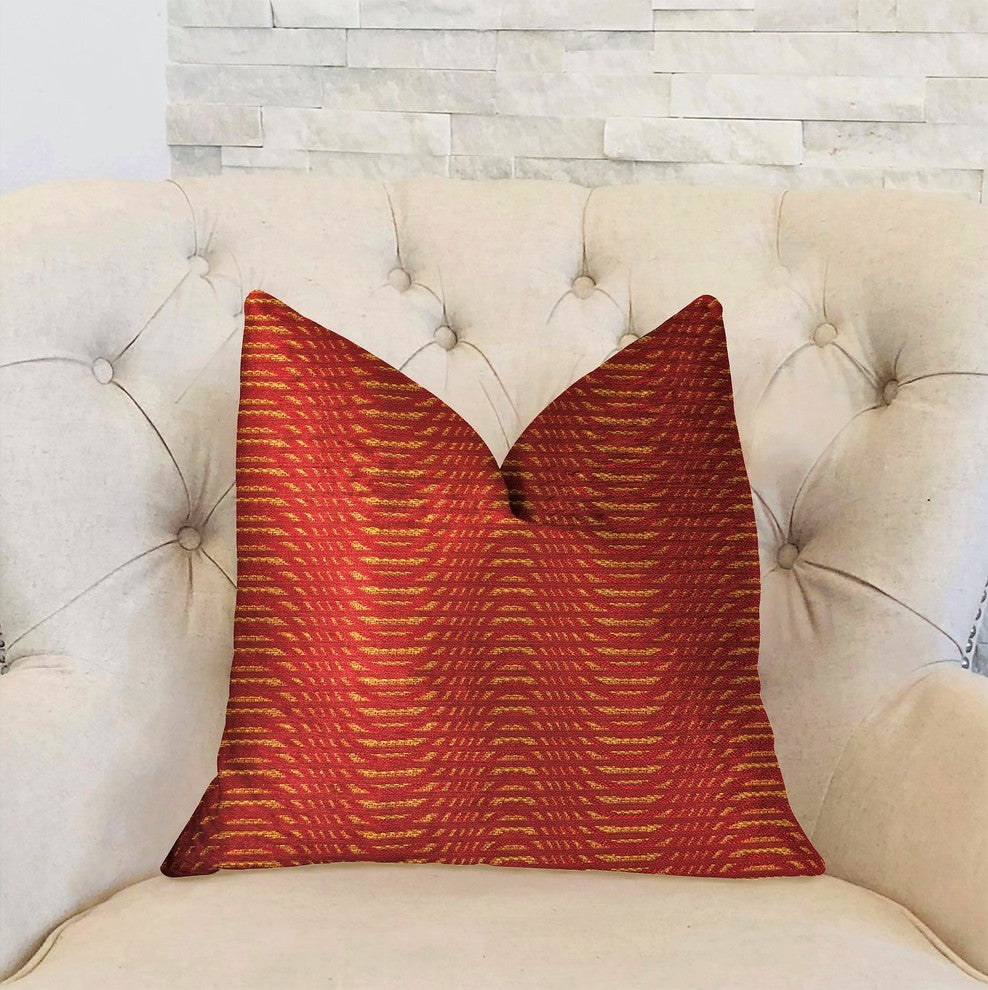 New Earth Ripple Red Luxury Throw Pillow, 20"x20"