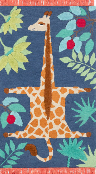 Novogratz Atticus Gia Hand Tufted Wool Area Rug, Navy, 3'x5'