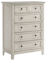 San Mateo 5-Drawer Wooden Youth Chest, Rustic White