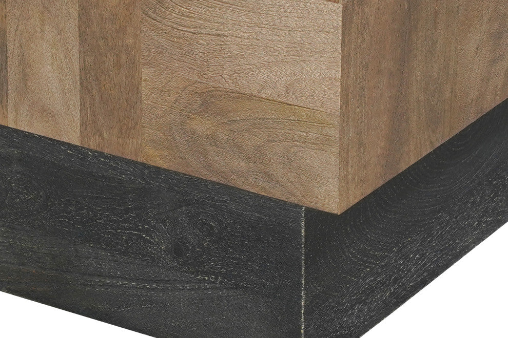 Camilla 2-piece Solid Wood Living Room Table Set, Dark Brown, Square