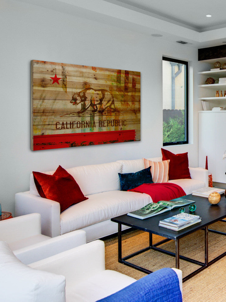 "Cali" Wall Art on Wood, 36"x24"