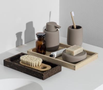 Sono Bathroom Tumbler, Satellite/Taupe