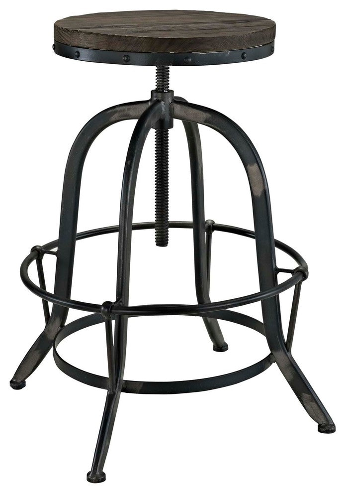 Collect Wood Top Bar Stool - Black
