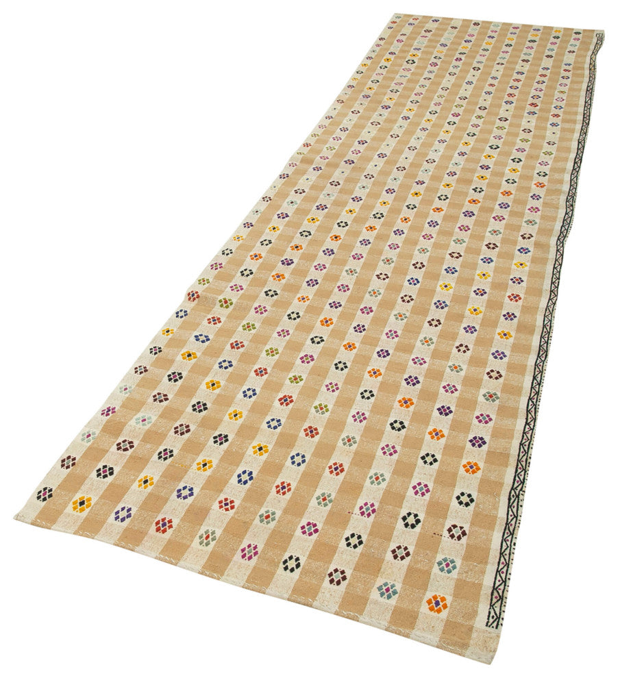 Rug N Carpet - Handwoven Turkish 3' 0" x 11' 9" Tribal Runner Kilim Rug