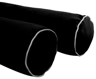 STYLE V2 Full Velvet ContrastPipe Indoor Daybed Bolster Pillow |COVER ONLY|AD374