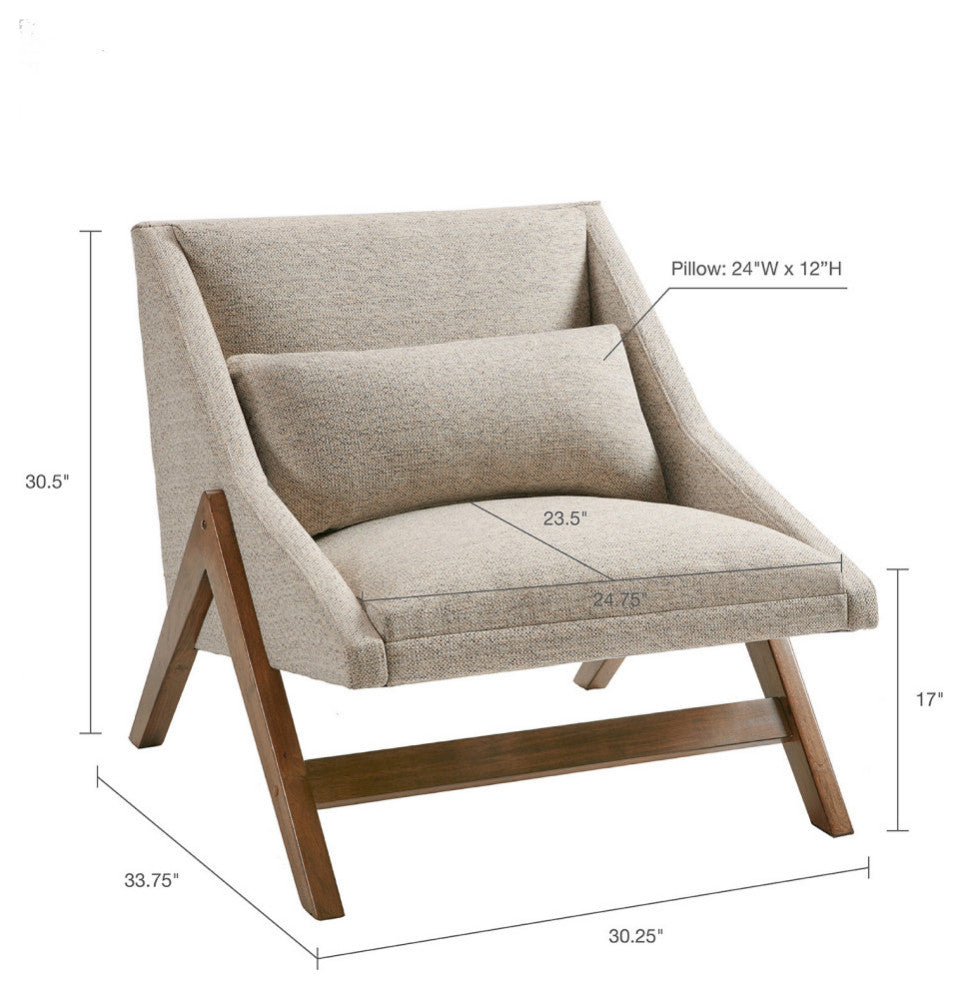 INK+IVY Mid-Century Modern Recessed Accent Chair Armchairs