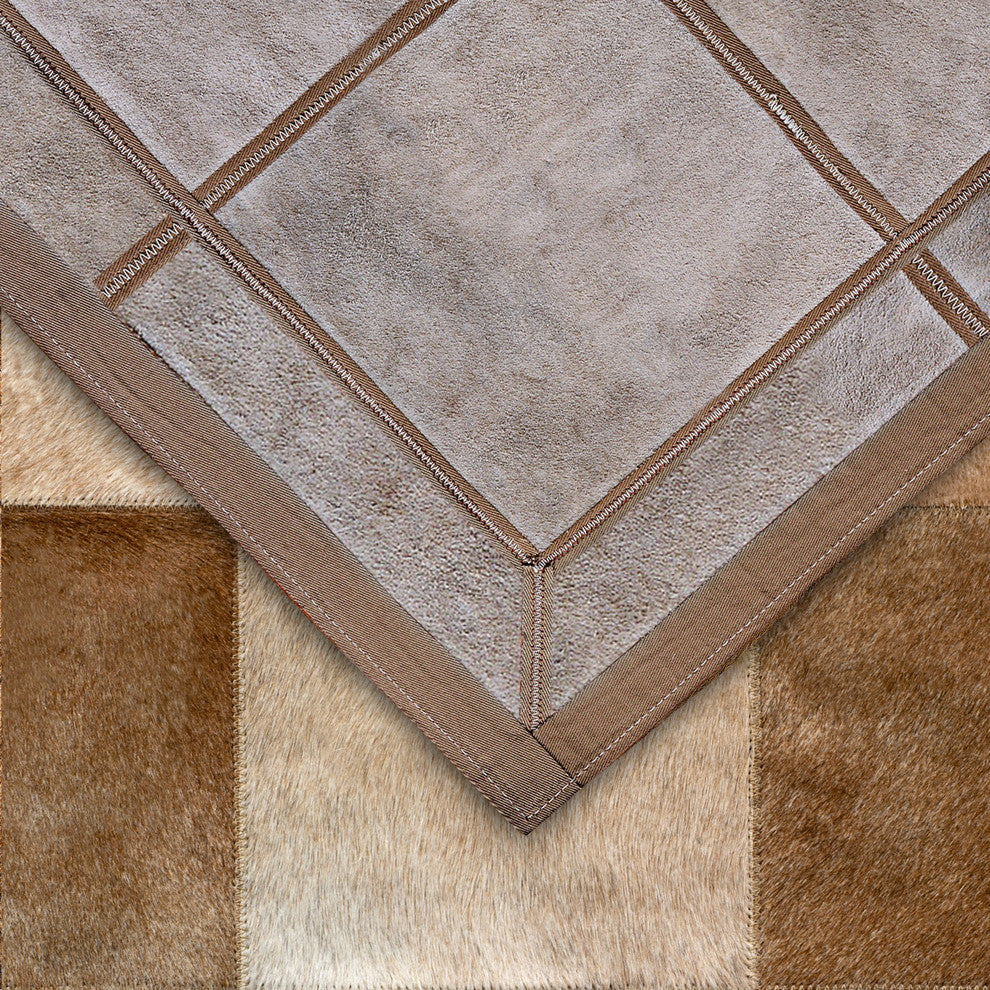 Cowhide Patchwork Rug, Ares, Shiitake, 12' X 15'