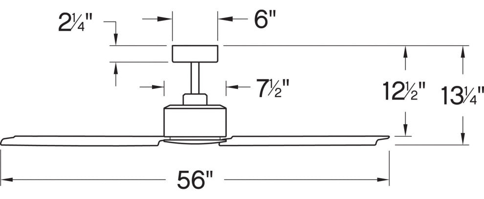 Hinkley Indy 56" Indoor/Outdoor Ceiling Fan, Matte Black